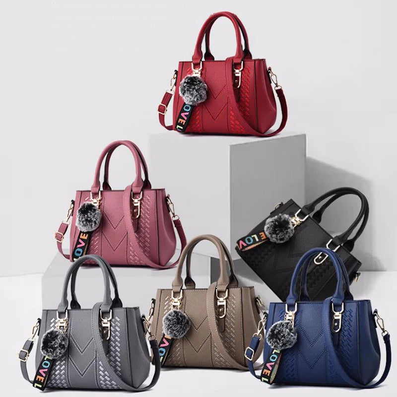 Multi-Pocket PU Satchel Bag