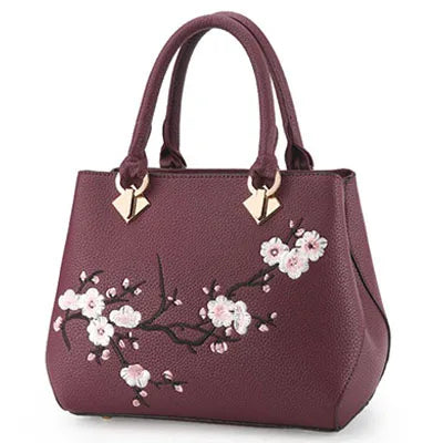 Embroidered Floral Shoulder Handbag