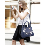 Embroidered Floral Shoulder Handbag
