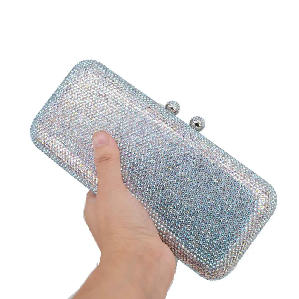 Diamond Embellished Evening Clutch Bag