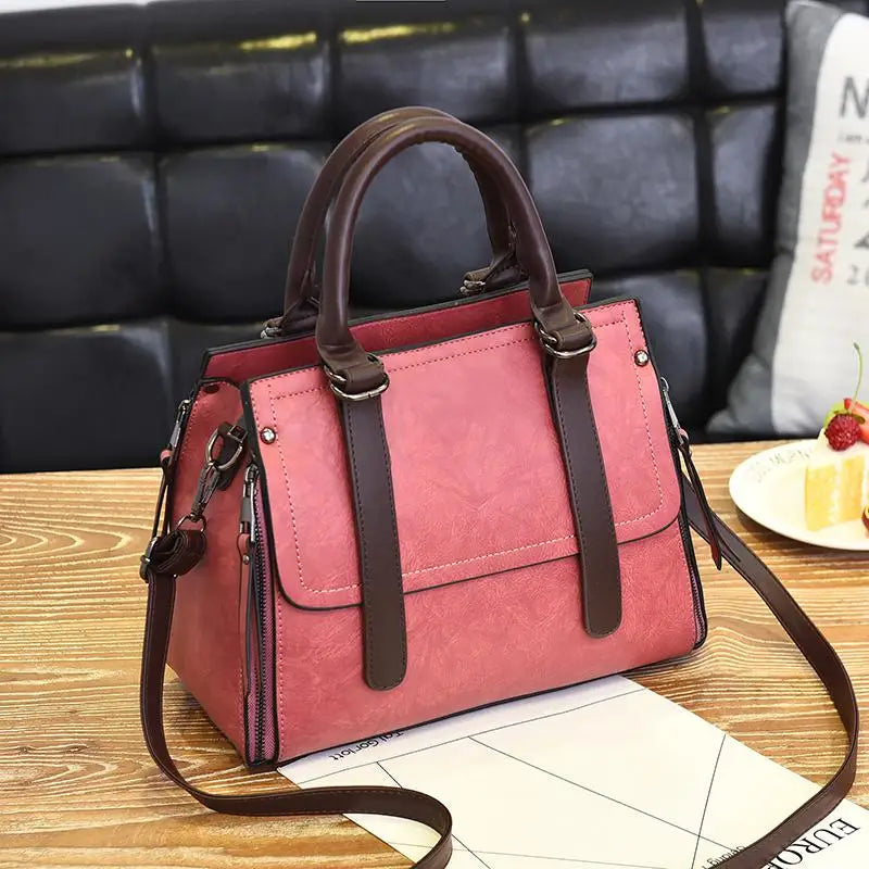 Structured PU Satchel Handbag