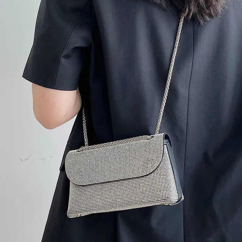 Diamond Detail Leather Handbag