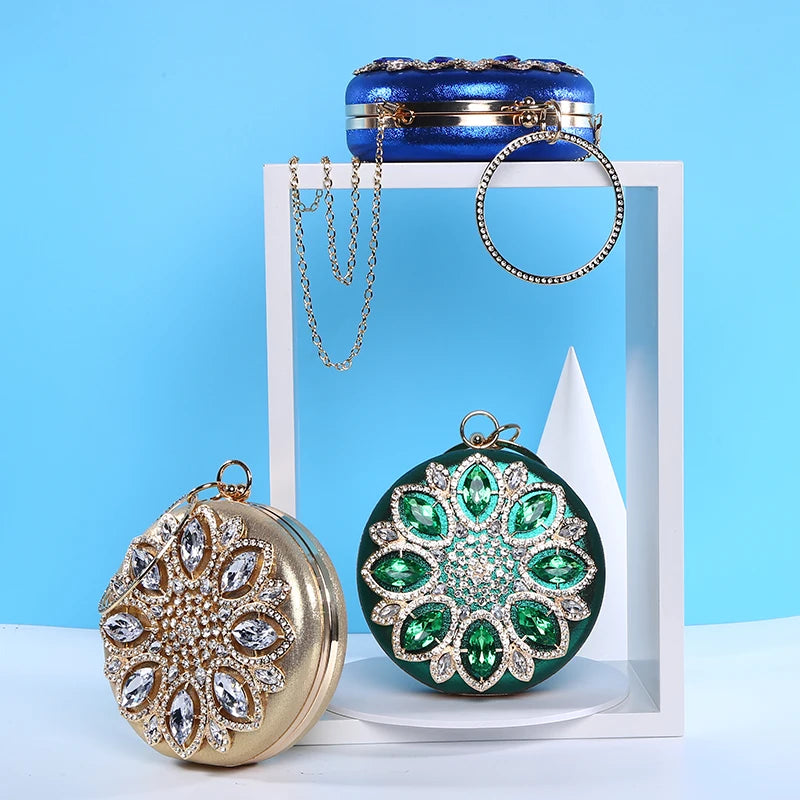 Floral Circular Evening Clutch