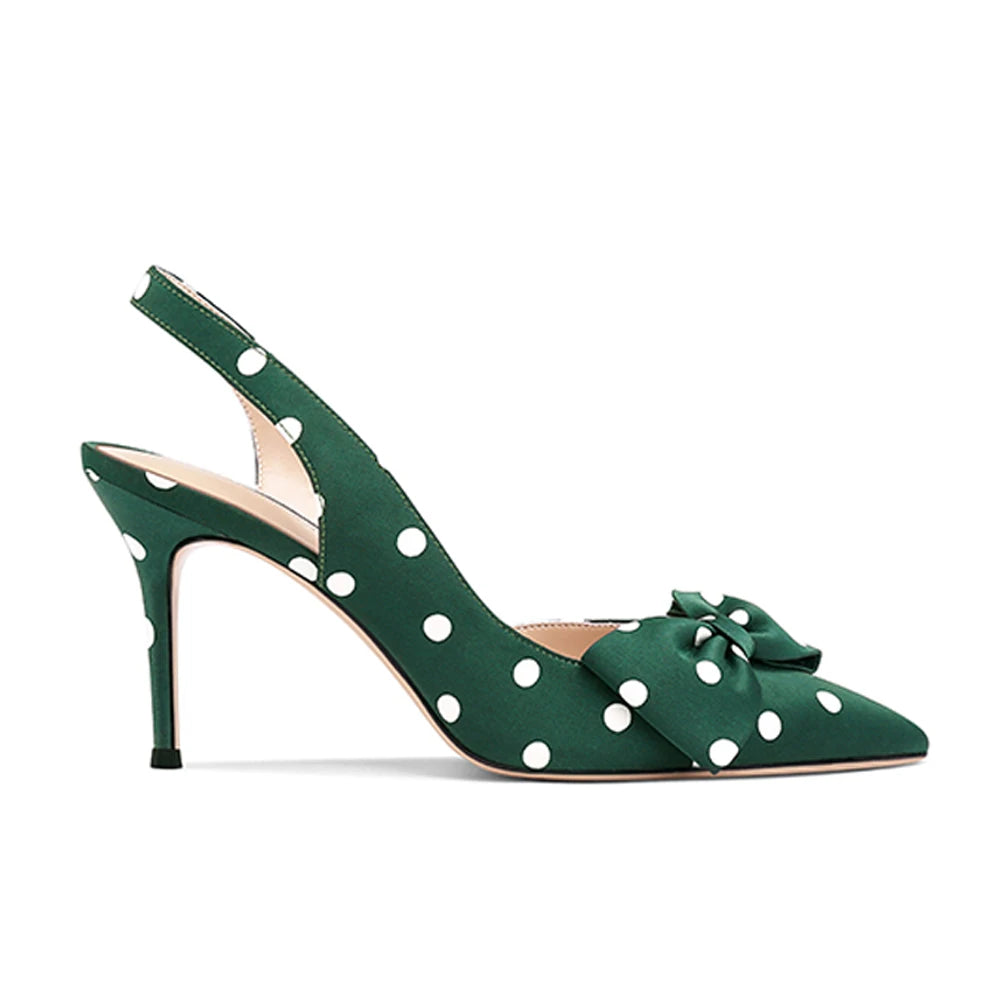 Polka Dot Silk Pumps