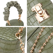 Piper ENJOININ Square PU Handbag - Lock Decorated Fashion Bag