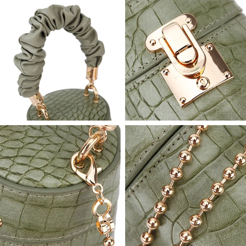 Lock Detail Square Handbag