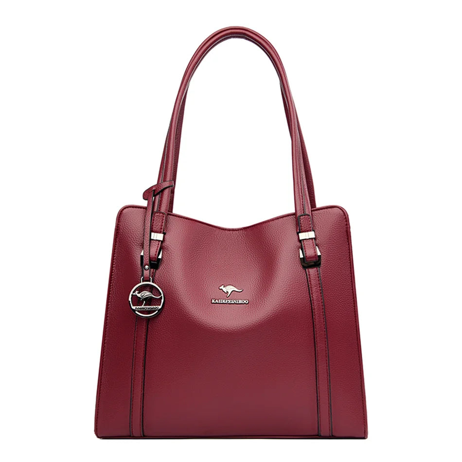 Sequined Leather Shoulder Tote