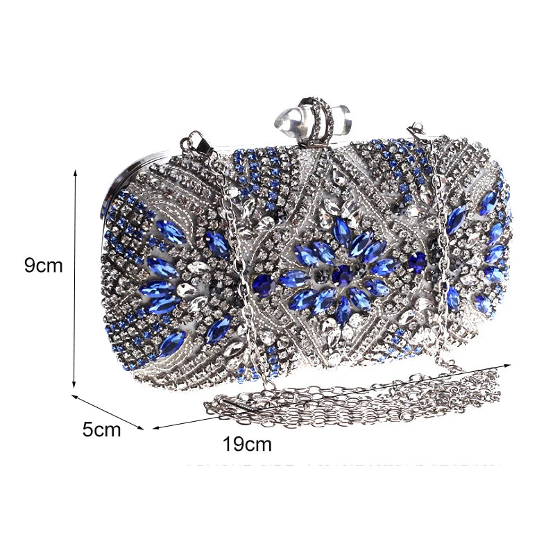 Metallic Paisley Diamond Clutch