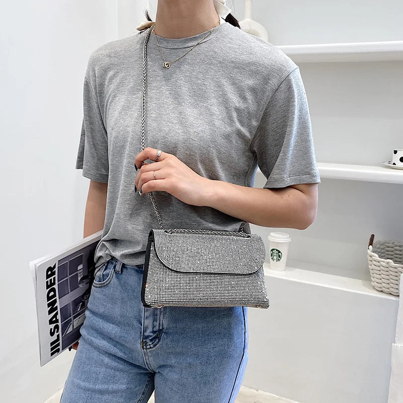 Diamond Detail Leather Handbag