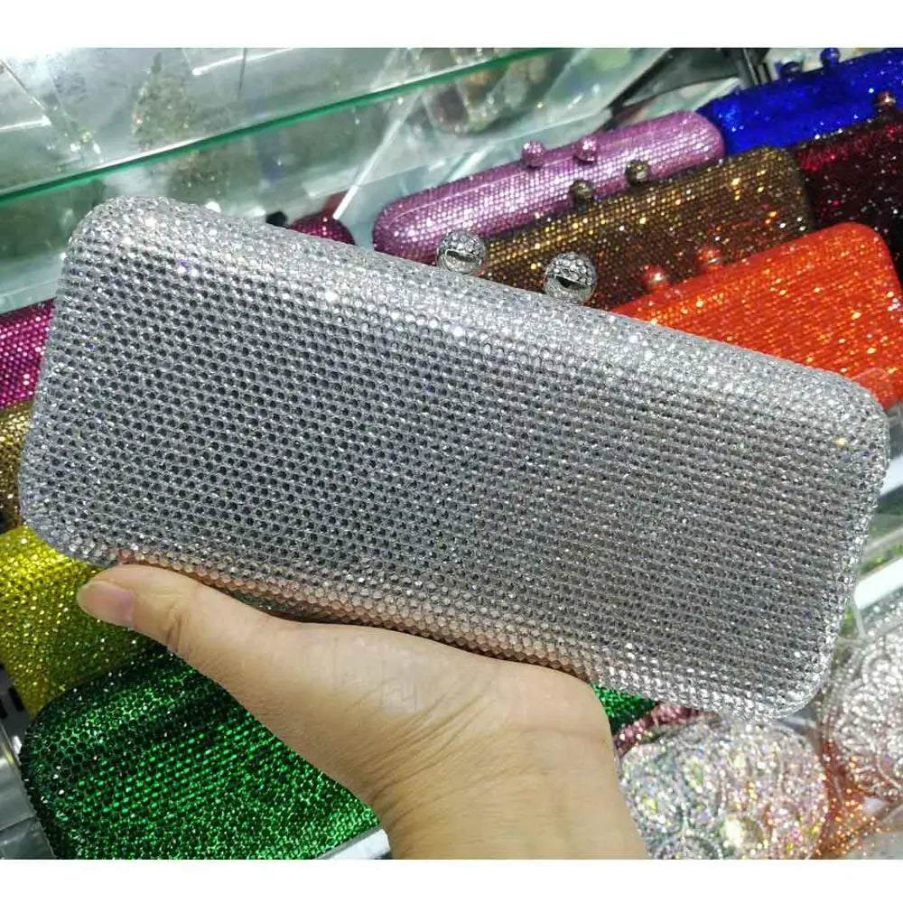 Diamond Embellished Evening Clutch Bag