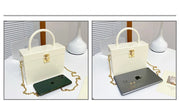 Naomi ENJOININ Square PU Shoulder Bag - Bold Modern Handbag