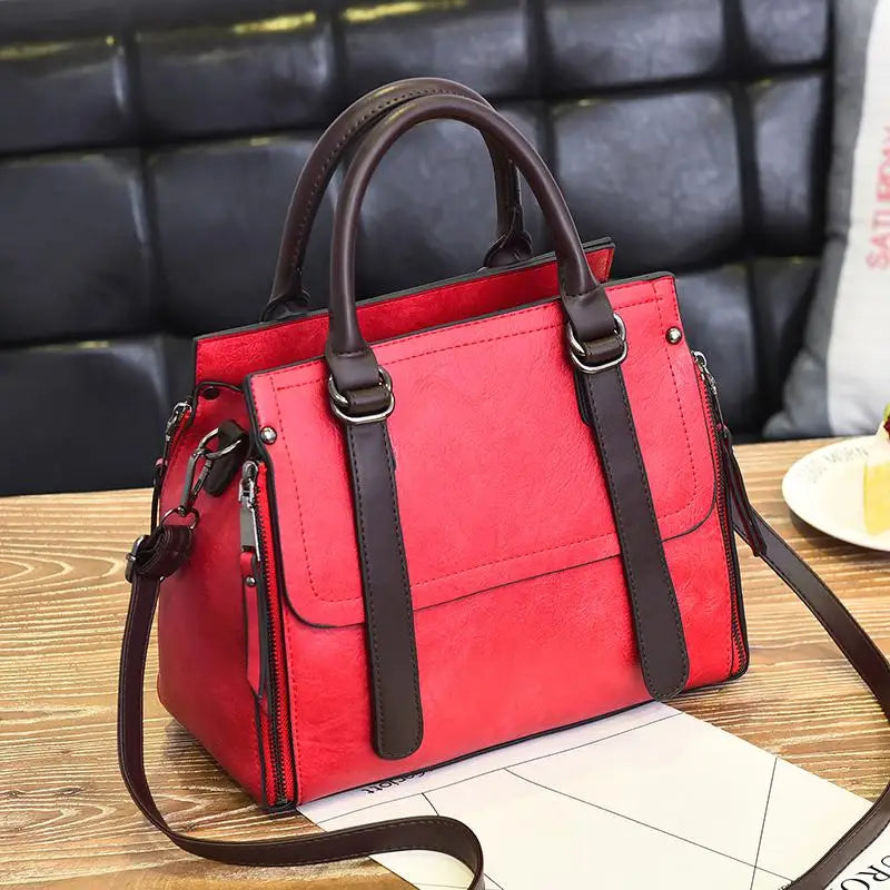 Structured PU Satchel Handbag