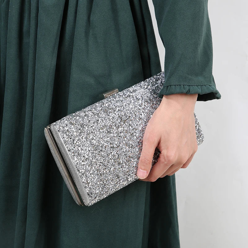 Helena Luxy Moon Diamond Clutch - Sequin Wedding Evening Bag