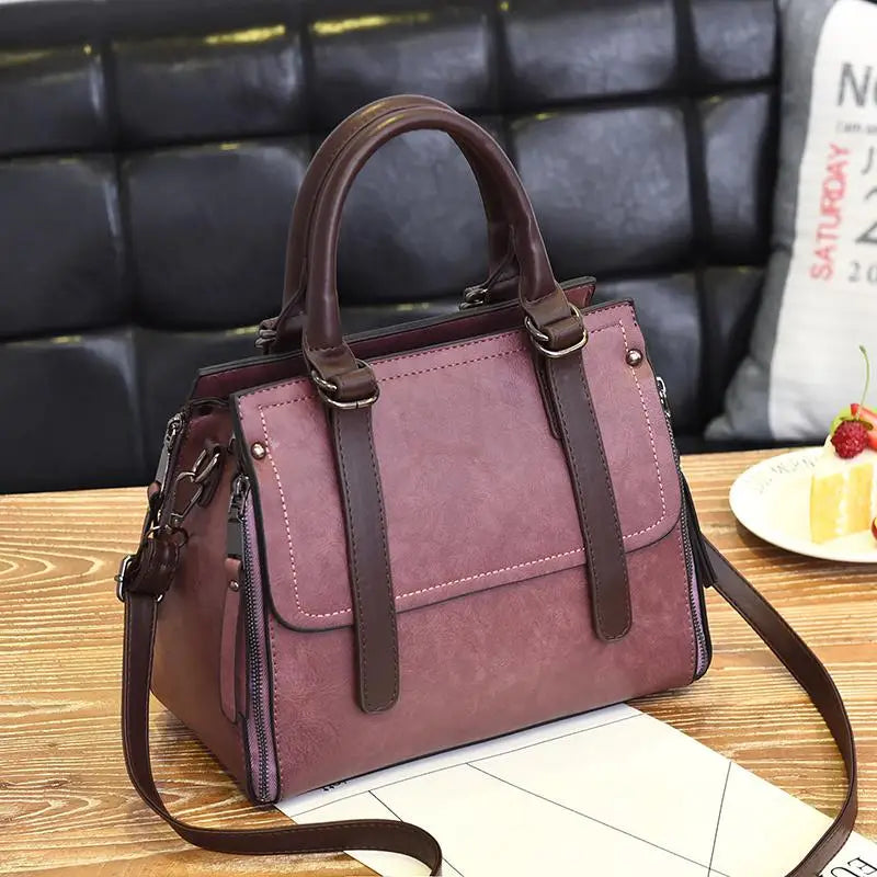 Structured PU Satchel Handbag