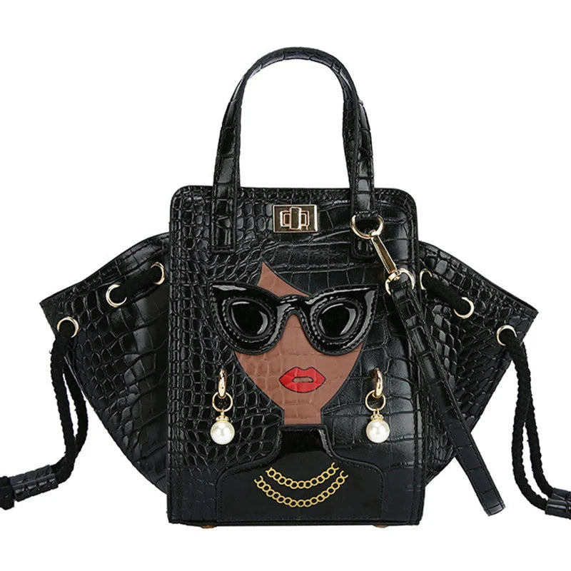 Applique Convertible Shoulder Handbag