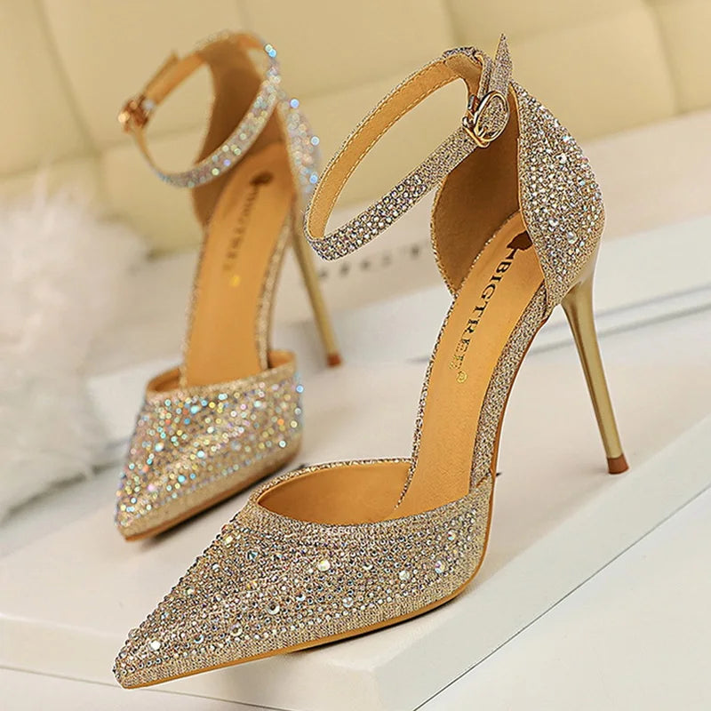Rhinestone Crystal Wedding Heels