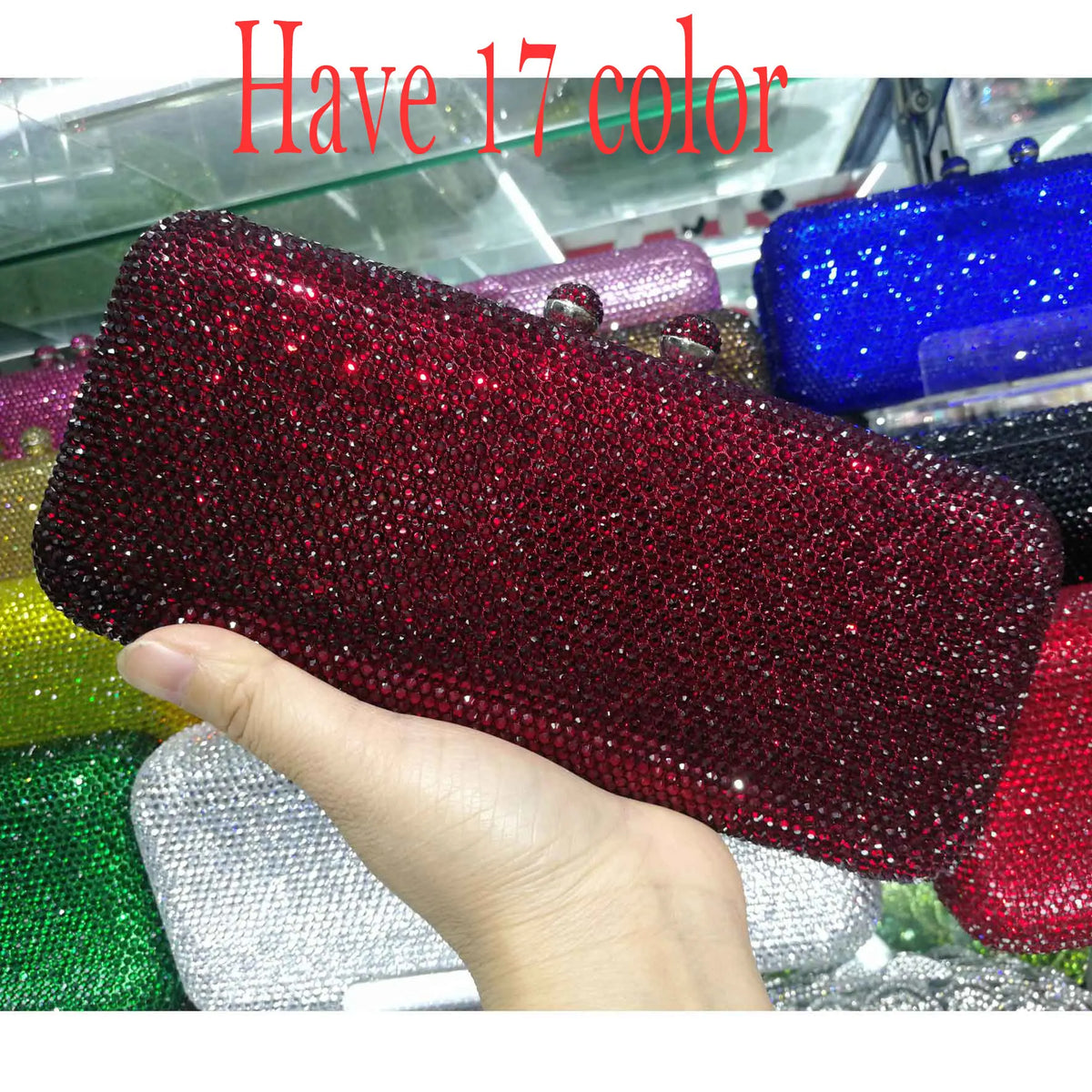 Diamond Embellished Evening Clutch Bag