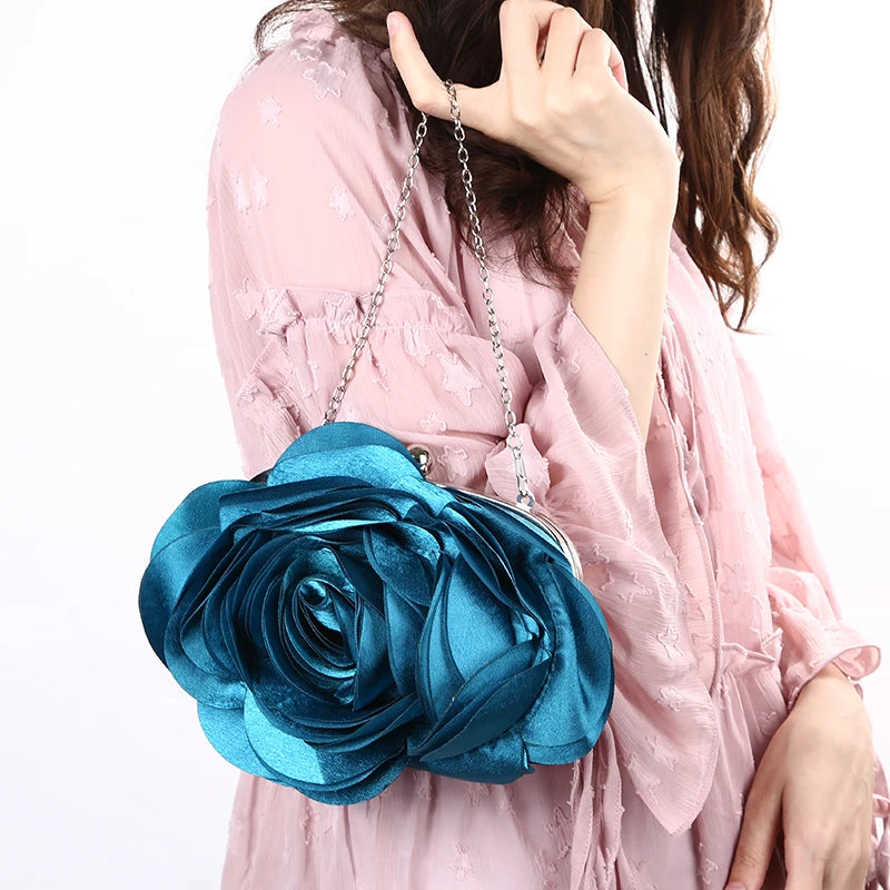 Embroidered Velour Evening Clutch