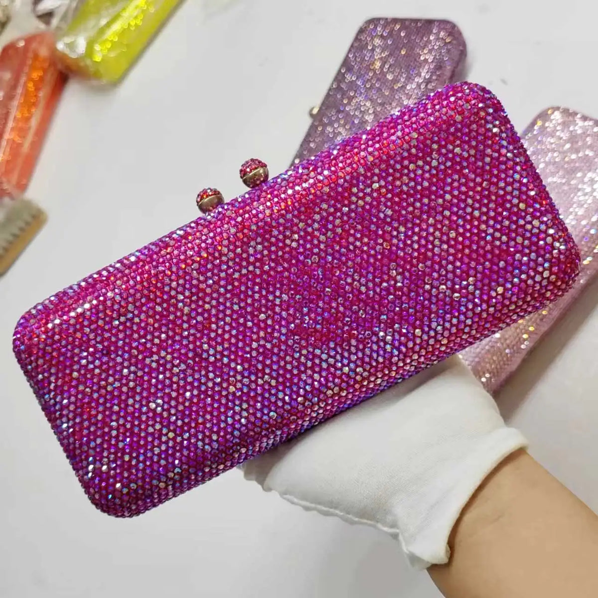 Diamond Embellished Evening Clutch Bag