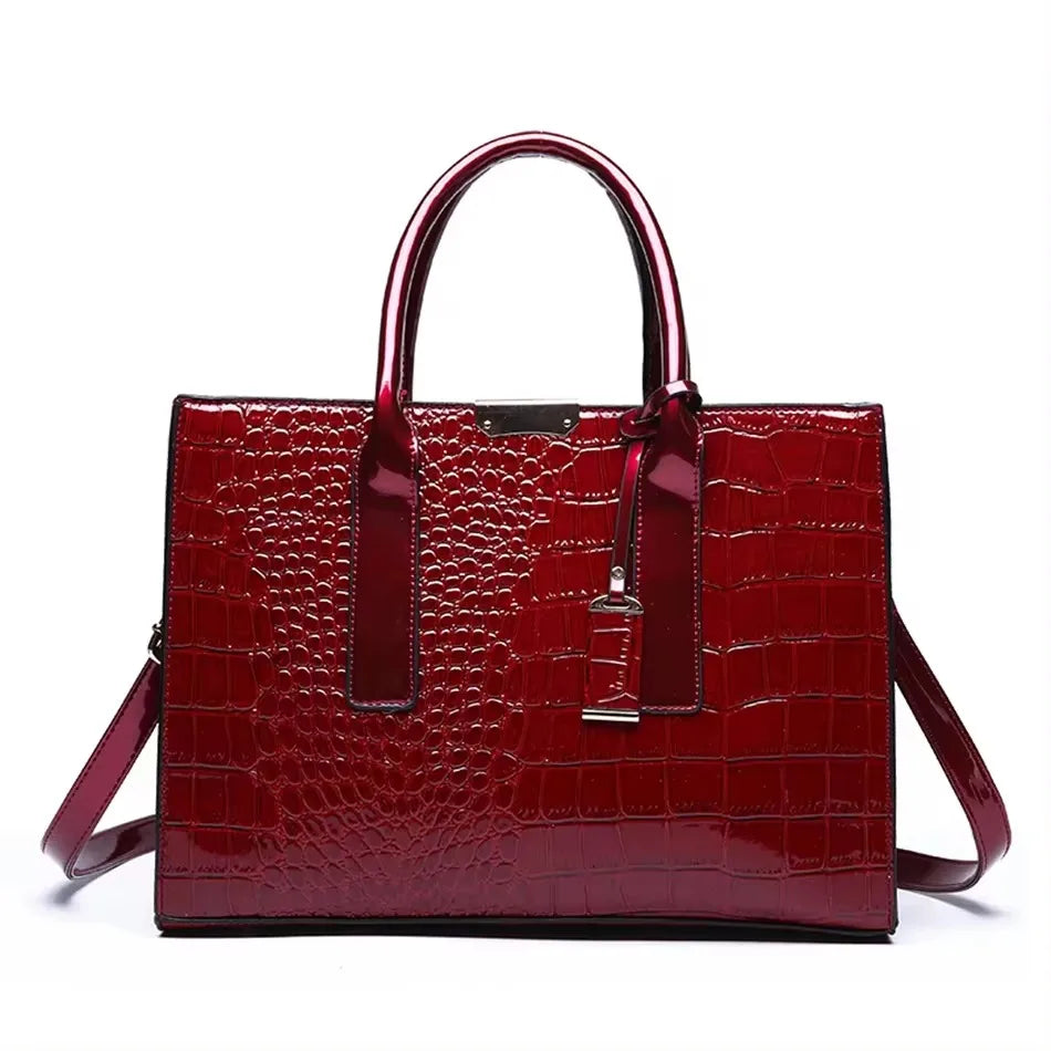Sequined Leather Shoulder Tote