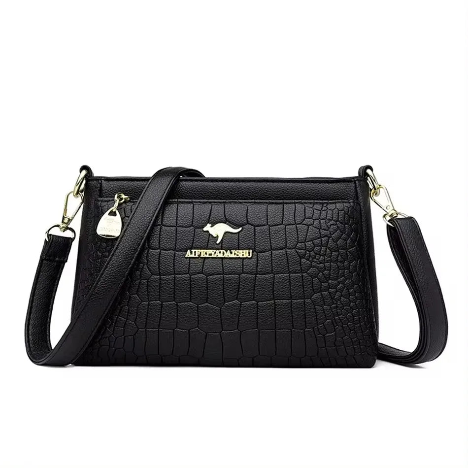 Sequined Leather Shoulder Tote