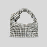 Riley Metallic Flap Bag - Diamond Decorated Evening Clutch