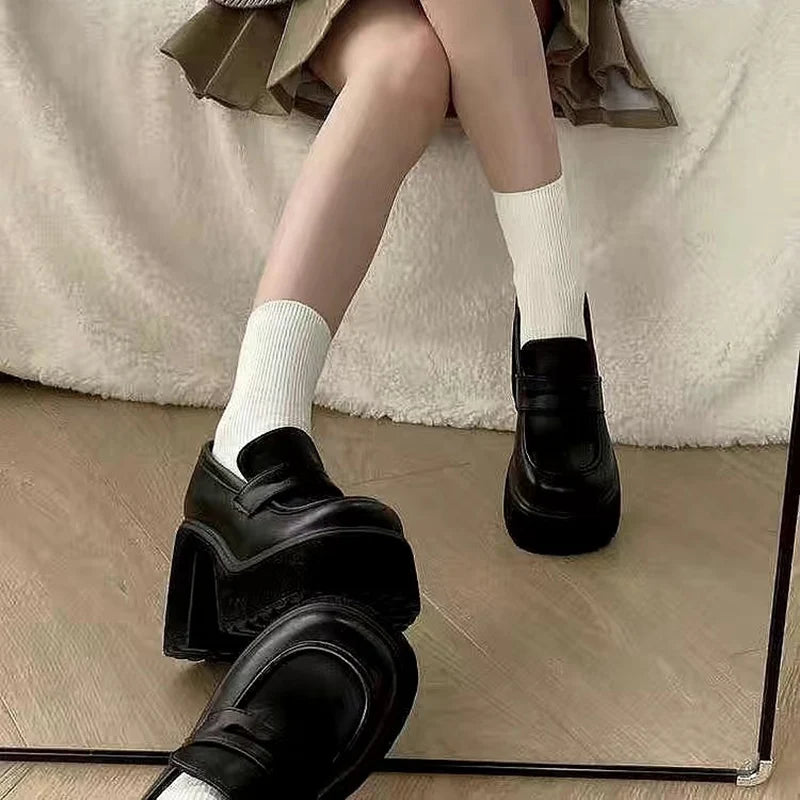 Retro Chunky Platform Heel Pumps