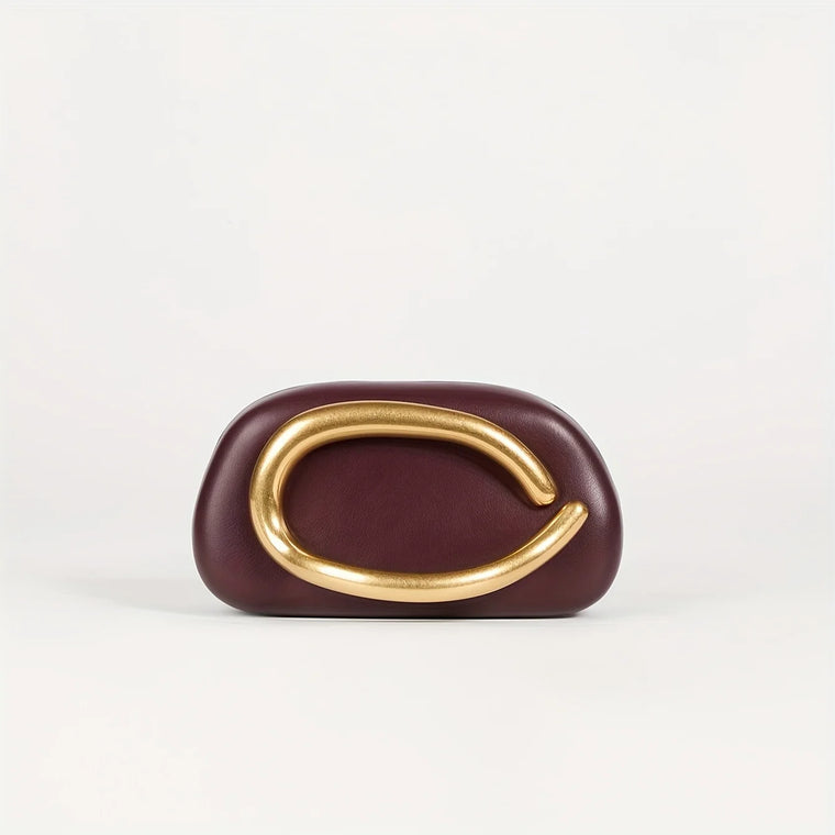 Aubrey Microfiber Leather Clutch - Sleek Party Handbag