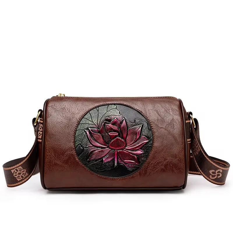 Sequined Leather Shoulder Tote