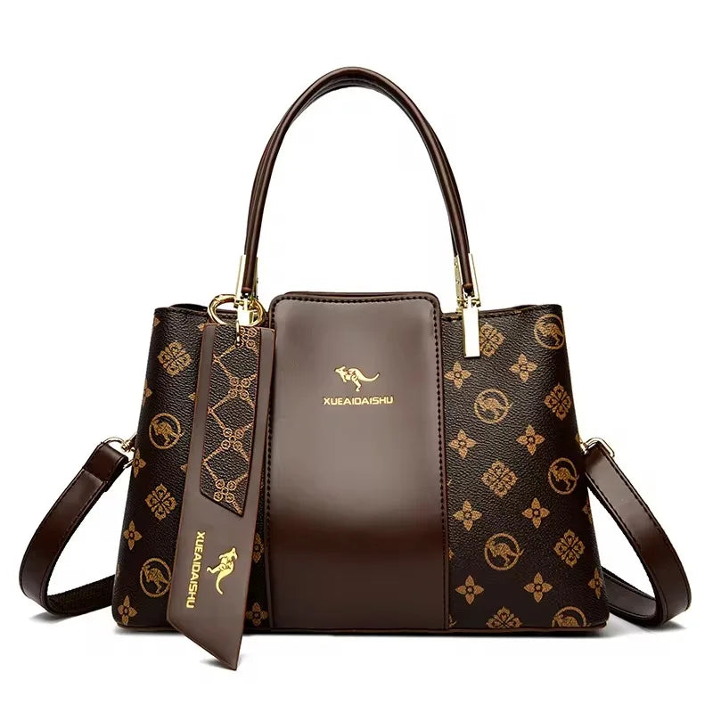 Sequined Leather Shoulder Tote