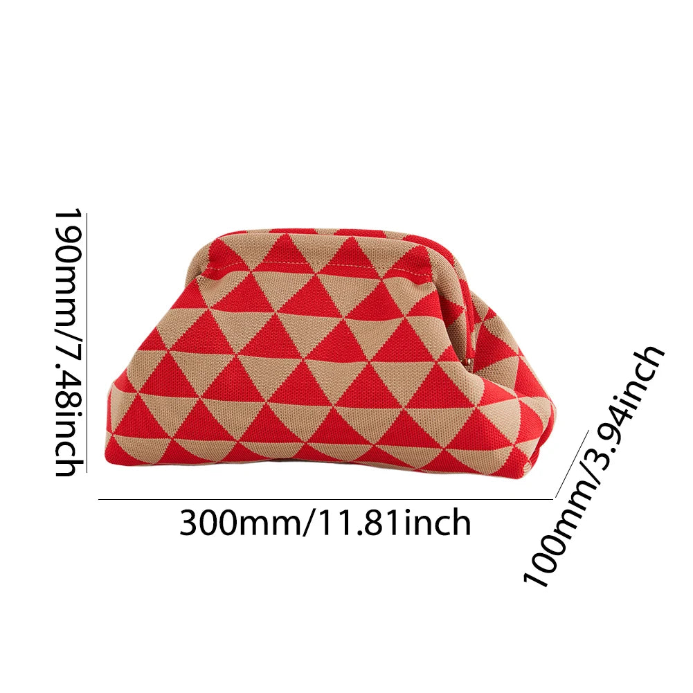 Striped Knitted Cotton Clutch Bag