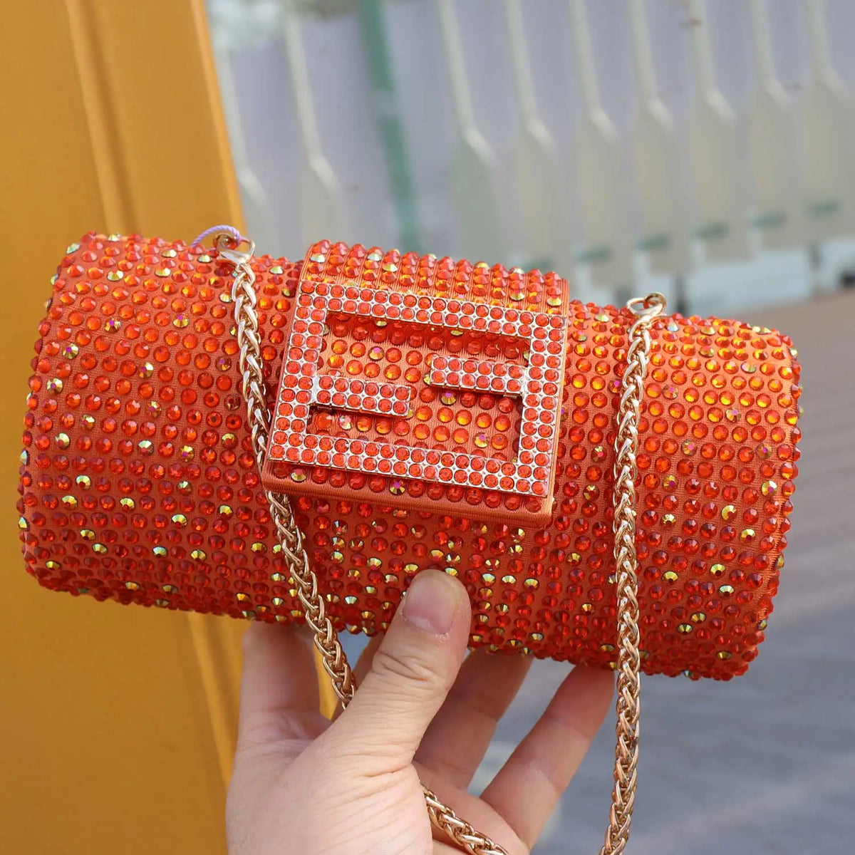 Beaded Bow Evening Clutch Bag