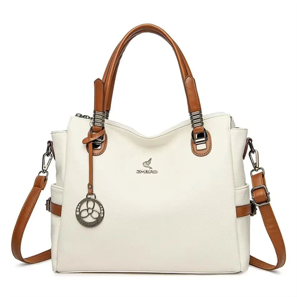 Sequined Leather Shoulder Tote