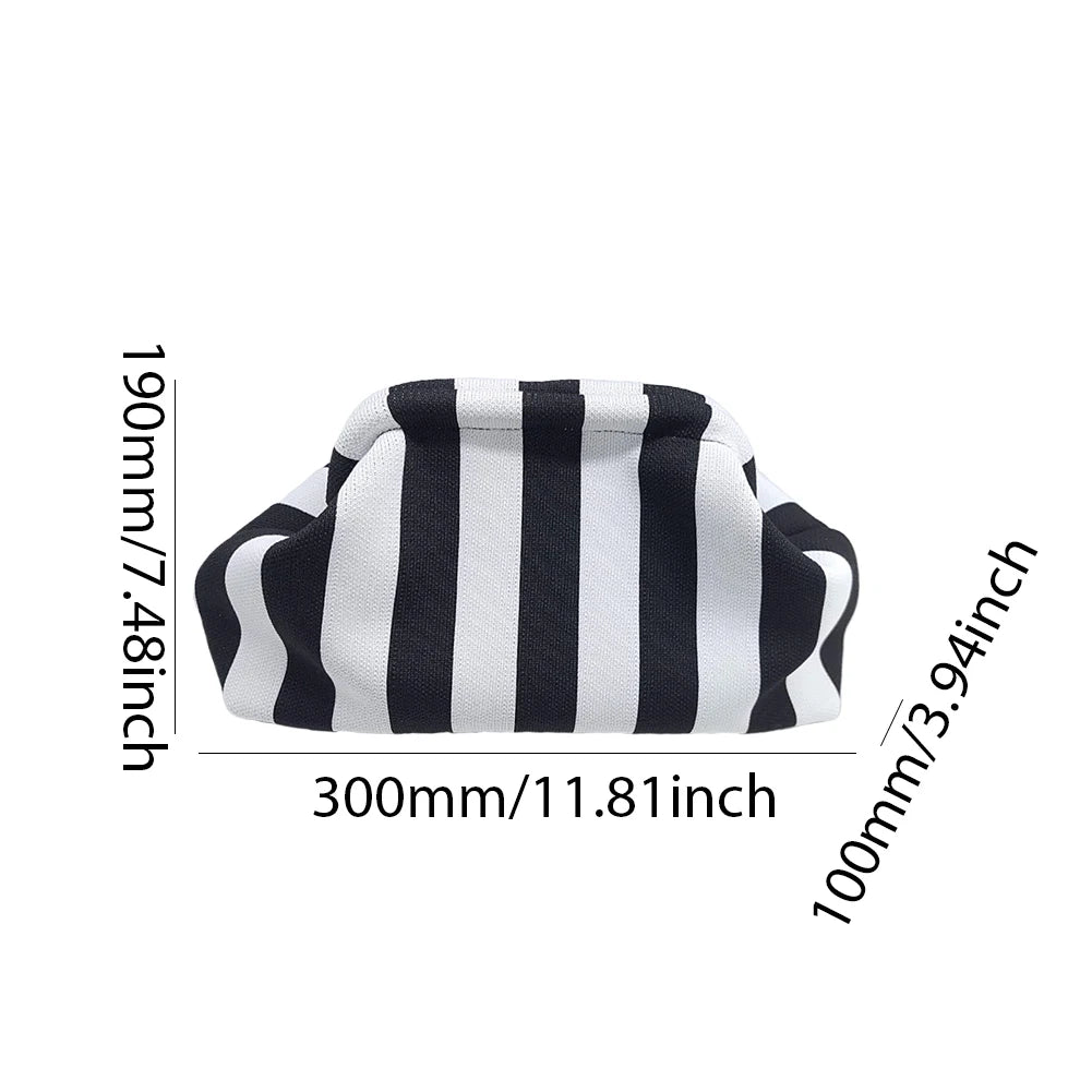 Striped Knitted Cotton Clutch Bag