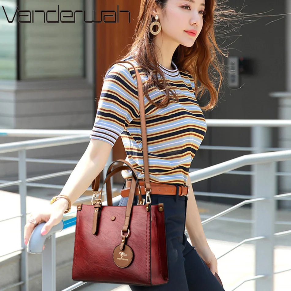 Vintage Split Leather Tote