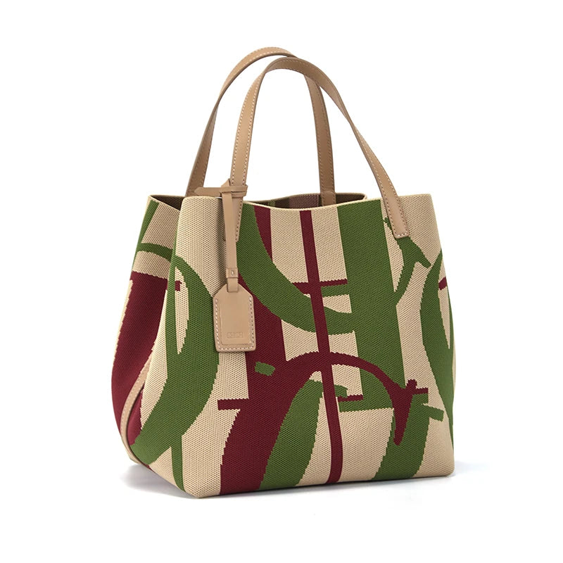 Cotton Bucket Shoulder Handbag