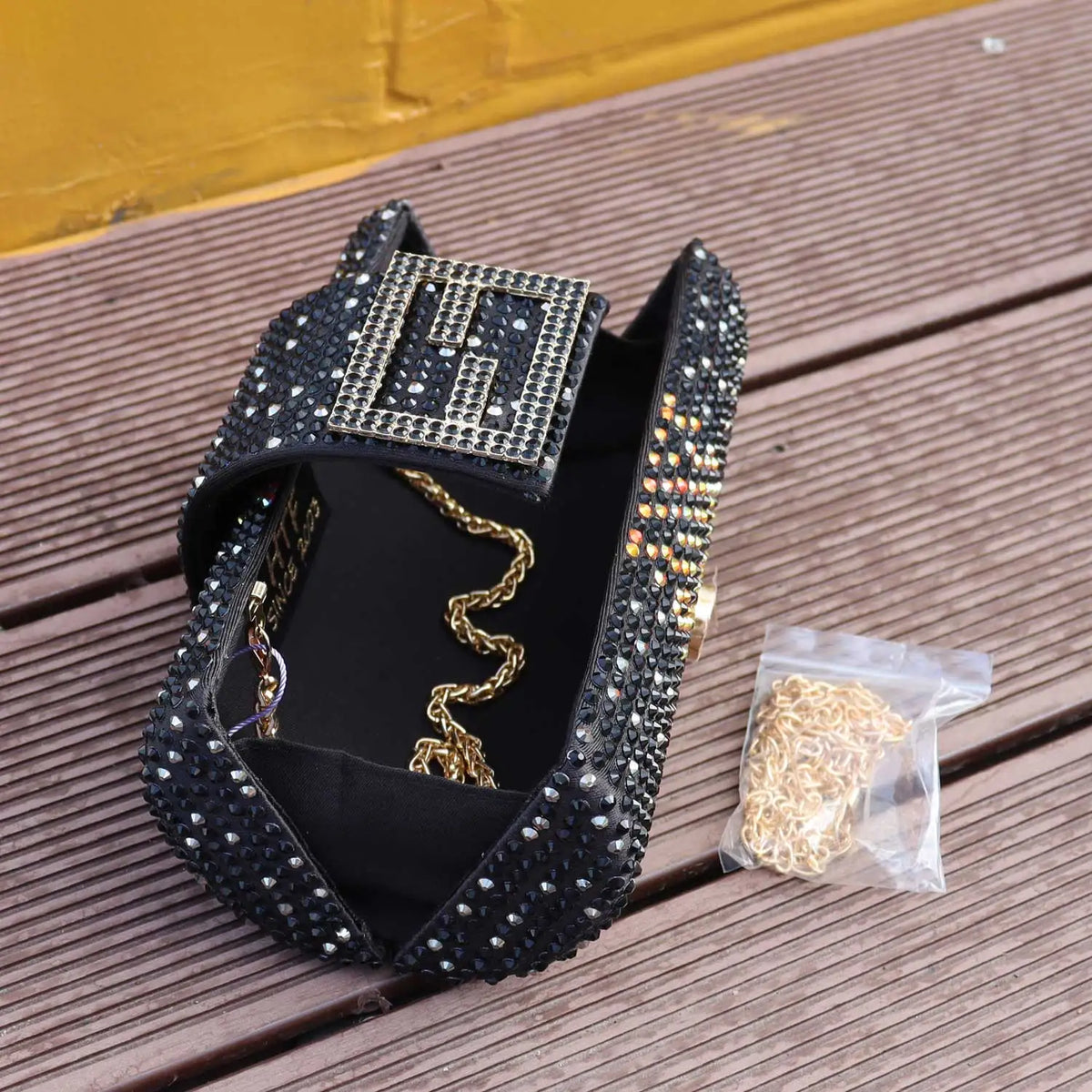 Beaded Bow Evening Clutch Bag