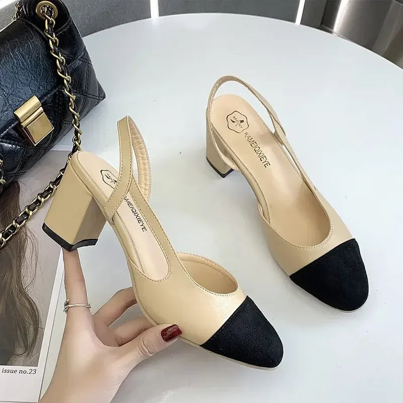 Square Mid Heel Summer Sandals