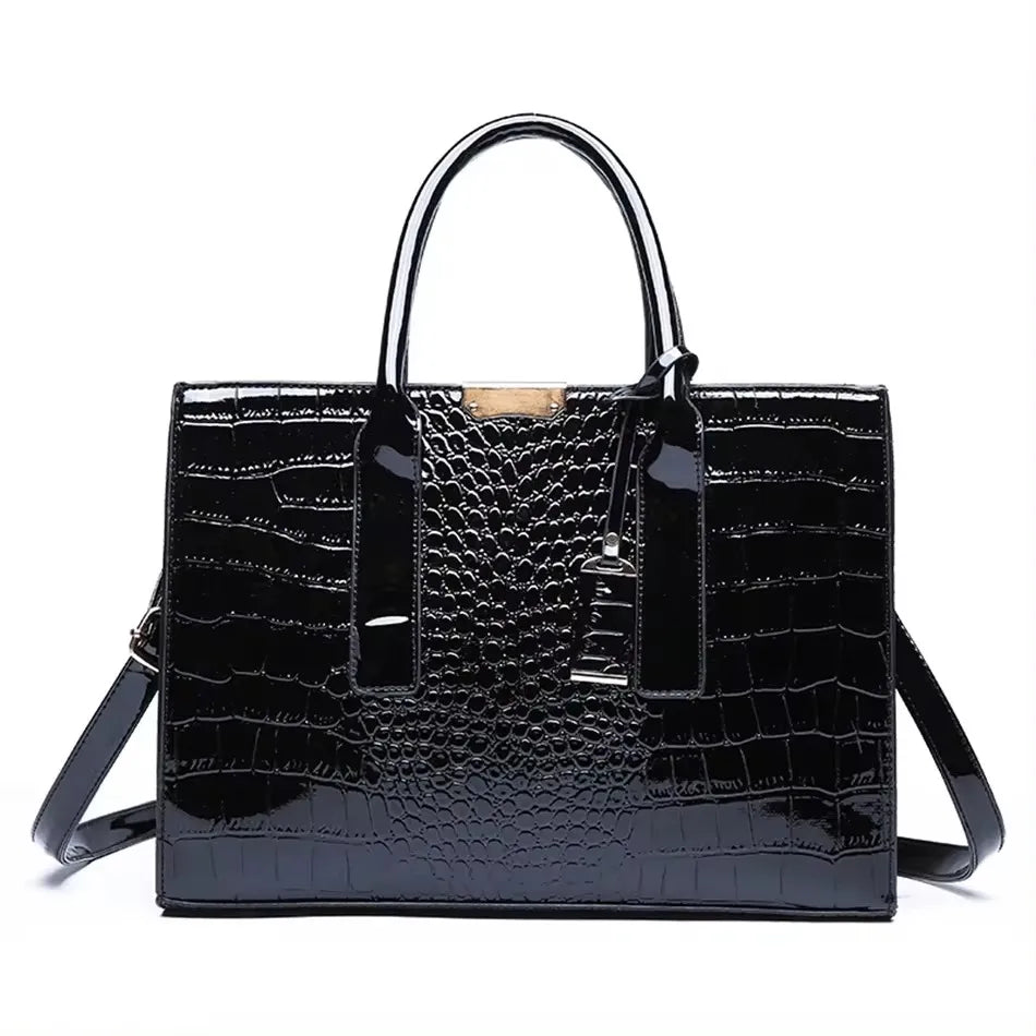 Sequined Leather Shoulder Tote