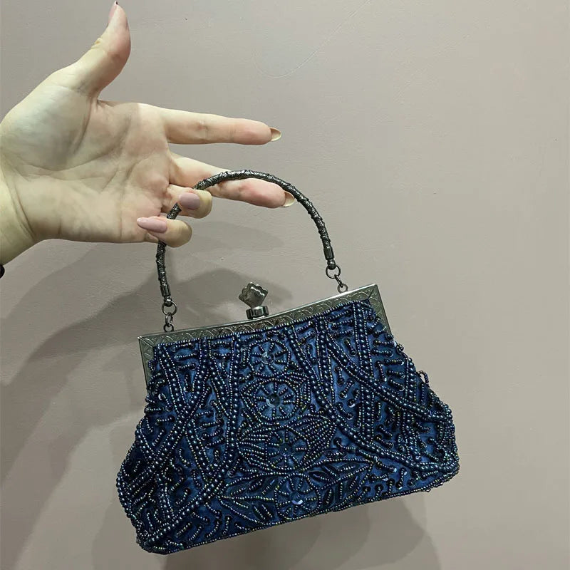 Floral Diamond Hobo Handbag