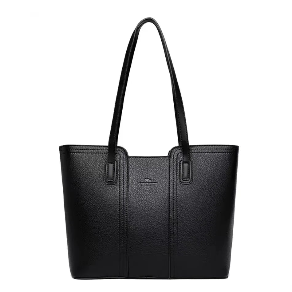Sequined Leather Shoulder Tote