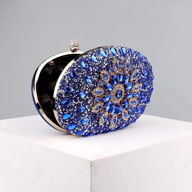 Floral Sequin Circular Clutch