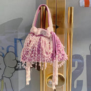 Lydia Silk Pearl Bucket Bag - Luxury Designer Handbag