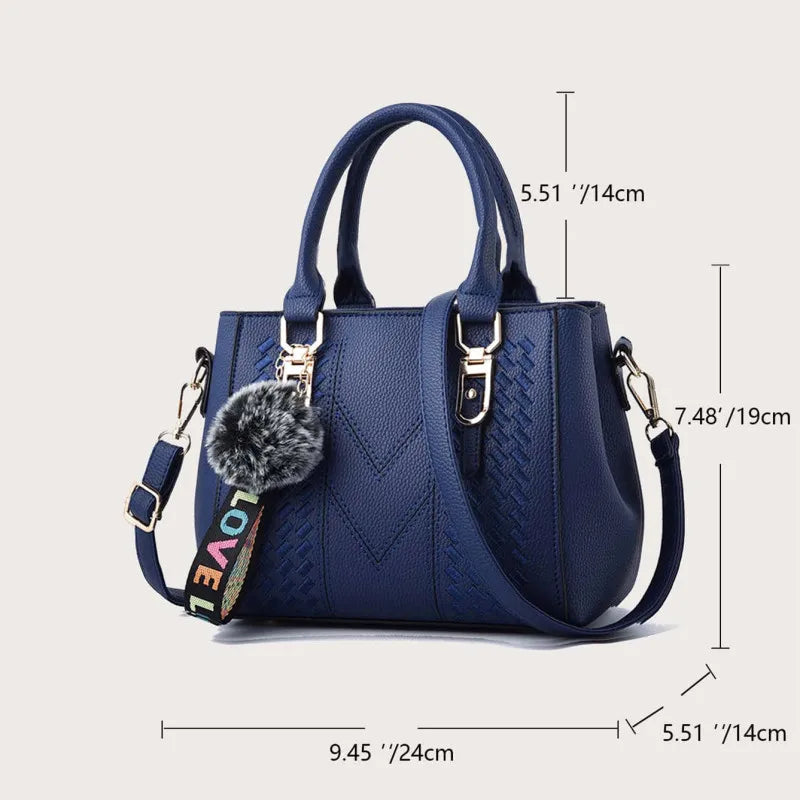 Multi-Pocket PU Satchel Bag