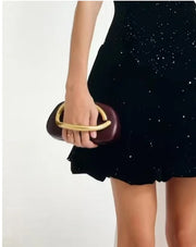 Aubrey Microfiber Leather Clutch - Sleek Party Handbag