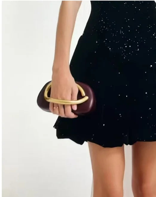 Microfiber Structured Party Clutch Bag