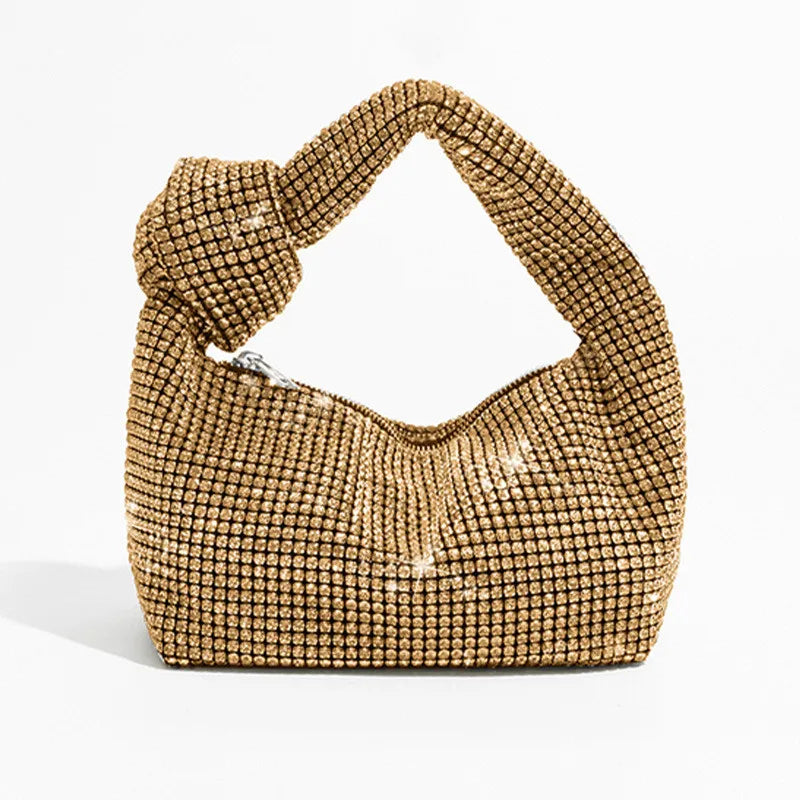 Metallic Diamond Flap Handbag