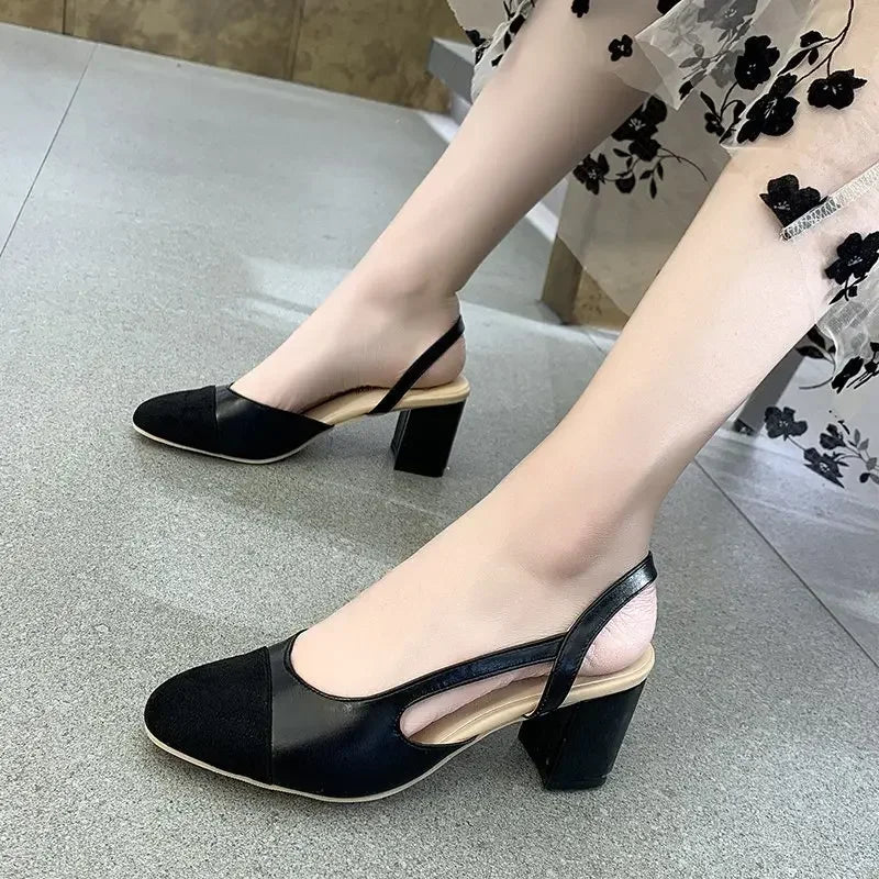 Square Mid Heel Summer Sandals