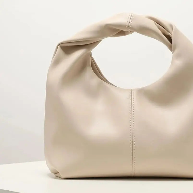 Ruched Square Top Handle Bag