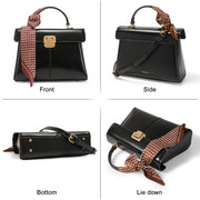 Split Leather Organizer Messenger Bag